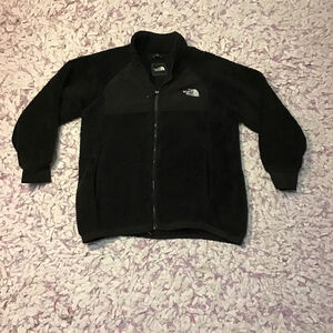 Women's The North Face Black Full Zip Fleece Jacket Size L